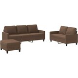  3-dijelni set sofa s jastucima smeđi od tkanine | shoptok.hr