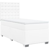 vidaXL Box spring postelja z vzmetnico bel 100x200 cm umetno usnje, (21321409) | Shoptok.si