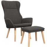  Stol za sproščanje s stolčkom za noge temno sivo blago, (20821748) | Shoptok.si