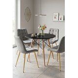  BERA stolica - svijetlosivi baršun / zlatne noge x 4 | shoptok.hr