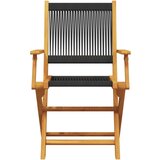 vidaXL 3-dijelni bistro set od polipropilen i masivnog drva crni | shoptok.hr