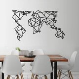 Wallxpert Zidna dekoracija Mapa svijeta 4, 140x80cm, Crna Cijene