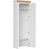 CARRYHOME garderobna omara bela, hrast wotan | Shoptok.si