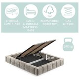 Maison de Rêve Rjava oblazinjena zakonska postelja s prostorom za shranjevanje z letvenim dnom 160x200 cm Aruba L – | Shoptok.si