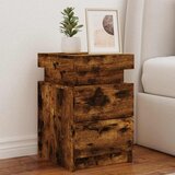  Noćni ormarići s LED svjetlima 2 kom dimljeni hrast 35x39x55 cm | shoptok.hr
