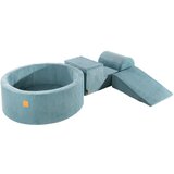 MeowBaby 3-delni penasti igralni komplet ® Foam Playground z okroglim bazenom, brez žog, estetski, velvet, turkizna, (21333763) | Shoptok.si