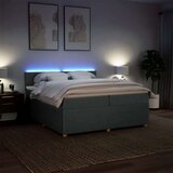 vidaXL Krevet s oprugama i madracem tamnosivi 200 x 200 cm od tkanine | shoptok.hr