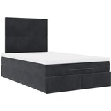  Otomanski okvir kreveta s madracima crni 120x190 cm baršunasti | shoptok.hr