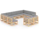  11-dijelna vrtna garnitura od masivne borovine s jastucima | shoptok.hr