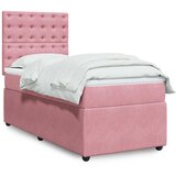Box spring krevet s madracem ružičasti 90x200 cm baršunasti | shoptok.hr