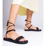 Gemre Black braided women's sandals Tarina | ePonuda.com