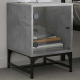  Nočna omarica s steklenimi vrati 2 kosa beton. siva 35x37x50 cm, (21050535) | Shoptok.si