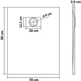 vidaXL Kad za tuš SMC črna 90x70 cm | Shoptok.si
