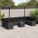  Sjedeća garnitura za vrt Crna 55 x 55 x 37 cm poliratan | shoptok.hr