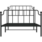 Metalni okvir kreveta s uzglavljem i podnožjem crni 107x203 cm | shoptok.hr