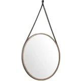 Okroglo viseče ogledalo z usnjenim trakom, (20571273)