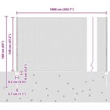  ograjni stebri 10 kosov U-kanal 120 cm pocinkano jeklo, šesterokotna ograja 1,2x10 m pocinkano jeklo | Shoptok.si