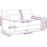  Dvosjed Kauč Krem 160x81x84 cm Tkanina - Krema 1 160 cm | shoptok.hr