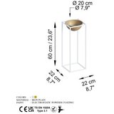 WALLXPERT Dekorativna saksija GED-021-C, 60 cm, O 20 cm,, Bijela | Eponuda.ba