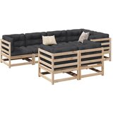  The Living Store Vrtna sedežna garnitura 7-delna trdna borovina - Vrtna Sedežna Garnitura, (21478483) | Shoptok.si