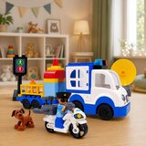 City Police Car Set with Motorized Bricks, Figures, Accessories | shoptok.hr