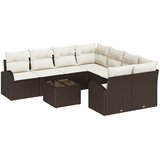  Sjedeća garnitura za vrt 9 kom. Smeđa poliratan 234 x 234 x 85 cm | shoptok.hr