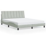  Okvir kreveta s LED-om bez madraca Hanko svjetlosivi 160x200 cm baršunasti | Eponuda.com