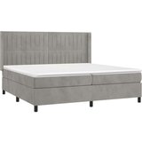  Box spring postelja z vzmetnico svetlo siva 200x200 cm žamet, (20761087) | Shoptok.si