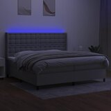  box spring s madracem LED svjetlosivi 200x200 cm tkanina | shoptok.hr
