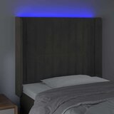  Posteljno vzglavje temno sivo 83x16x118/128 cm žamet, (20794607) | Shoptok.si