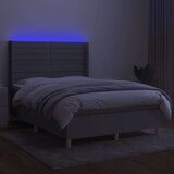  Box spring postelja z vzmetnico LED sv. siva 140x200 cm blago, (20789254) | Shoptok.si