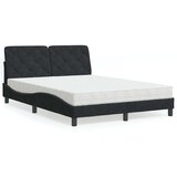 vidaXL Postelja z vzmetnico črna 140x200 cm žamet | Shoptok.si