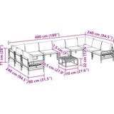 vidaXL Sjedeća garnitura za vrt 11 pcs Antracit Čelik | shoptok.hr