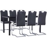  7-dijelni blagovaonski set od umjetne kože crni | shoptok.hr
