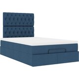  Otomanski okvir kreveta s madraca plavi 120x190 cm od tkanine | shoptok.hr