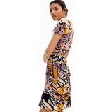Desigual Haljina 'M. Christian Lacroix' žuta / orhideja bijela / crna / bijela | shoptok.hr