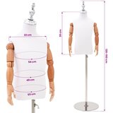  Podesiva lutka 120-150 cm s postoljem Uniseks PP Bijela | shoptok.hr