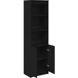 vidaXL Visoka omara črni hrast 50x35x180 cm inženirski les | Shoptok.si