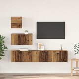 vidaXL Set TV komoda Zidne Ostalo s pohranom s vratima Podesiva 4 pcs Staro drvo 80 x 30 x 30 cm Cijene