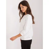 Fashion Hunters Ecru cotton blouse with 3/4 sleeves