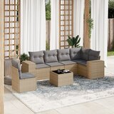  7-dijelni set vrtnih sofa od poliratana s jastucima bež | shoptok.hr