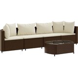  5-dijelni set vrtnih sofa s jastucima poliratan smeđi | shoptok.hr