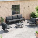 vidaXL Vrtna sedežna garnitura 5 pcs Antracitna Jeklo | Shoptok.si