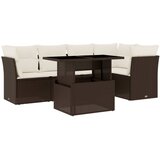  6-dijelni set vrtnih sofa od poliratana s jastucima smeđi | shoptok.hr