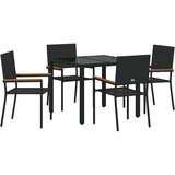  Vrtni set za objed 5 kom. Crna poliratan | shoptok.hr