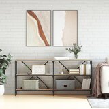 vidaXL Konzolna mizica sonoma hrast 160x30x75 cm inž. les in železo | Shoptok.si