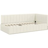  Kutni okvir kreveta s uzglavljem Krema 100 cm x 200 cm Baršun | shoptok.hr