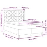 vidaXL Box Spring postelja z vzmetnico, svetlo siva, 140x190 cm, tkanina, (22050824) | Shoptok.si
