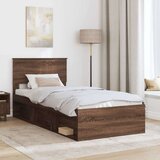  Okvir za krevet s uzglavljem Smeđi hrast 90 x 200 cm | shoptok.hr