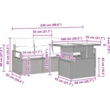 5-dijelni set vrtne sofe s jastucima smeđi poli ratan | shoptok.hr